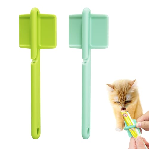 2 Stück Katzen-Streifen-Futterspender, Kätzchen-Streifen, Quetschlöffel für Nassfutter und flüssige Snacks, leckbarer Püree-Leckerli-Futterspender, Haustierfutter, Rührlöffel, Fütterungsschaufel für 2 Stück Katzen-Streifen-Futterspender, Kätzchen-Streifen, Quetschlöffel für Nassfutter und flüssige Snacks, leckbarer Püree-Leckerli-Futterspender, Haustierfutter, Rührlöffel, Fütterungsschaufel für von Pijaborg