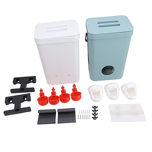 Automatisches Hühnerfutter-Wasserspender-Set, Effizienter Geflügelzuchtbehälter Mit Regenschutz von Pilipane