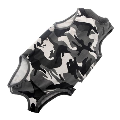 Cat Recovery Suit Chirurgischer Körper Anzug für Katzen Stilvolles Camouflage-Design verhindert Lecken von Wunden Komfortabler atmungsakbarer Schutz nach der Chirurgie für (Camouflage l) von Pilipane