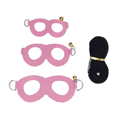Hamstergurt und Leine Set weiches künstliches Leder komfortable Ratten -Wanderkabelbaumweste mit Glocken für kleine Haustiere Outdoor -Abenteuer 3 Größen inklusive (Rosig) von Pilipane