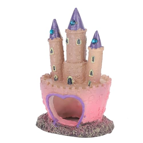 Harz Cartoon Castle Form Ornamente Landschaft Dekoration für Aquarium Fischreptilien Panzer aus hochwertigem Harzmaterial ungiftig langlebig und sicher für Fischtank Aquarium von Pilipane