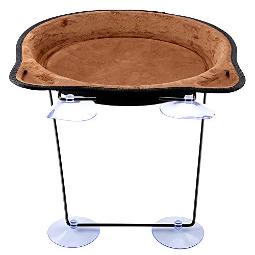 Haustier Hanging Nest Saugnapf Tasse Hängematte langlebig bequemes Katzenbett Fenster Moderierte Haustierhaus für Katzen Grauer Kaffee 37 cm Durchmesser 15 kg Belastungskapazität (Closex3-01) von Pilipane