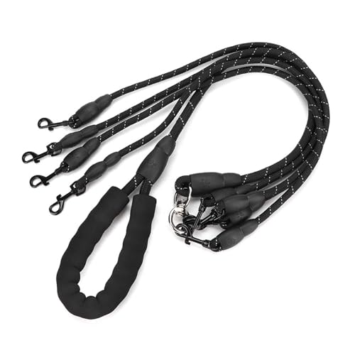 Haustier -Hunde -Traktionseil -Kleidung resistent 4 Wege Verstellbarer Außenpublikum Accessoire für kleine Hunde und Katzen schwarzer Nylon 1,5 m von Pilipane