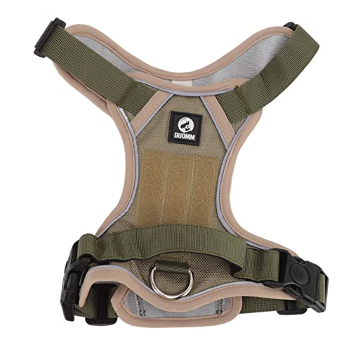 Haustierkabelbaum verstellbar bequem atmungsaktive Flucht Proof Reflexion Hundeweste Kabelbaum für große Hunde Khaki Premium Oxford Tuch Polyester Nylon tägliche Spaziergänge (M) von Pilipane