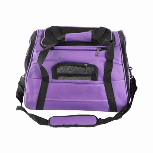 Haustierträger tragbarer Katzenhund ausgehender Tasche Atmungsaktives Haustier -Auto -Tragenbeutel Plüsch Pad bequem für kleine Haustiere Reisen Oxford Material Black Grey Purple (Lila) von Pilipane