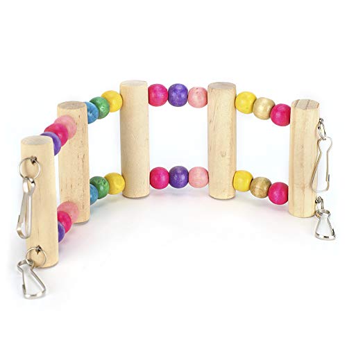 Holz Pet Papagei Suspension Bridge Klettern Spielzeug Biegung Freie Versorgung langlebiger sicherer toxischer unterhaltsamer Unterhaltung für Papageien Vögel Holzmaterial Mehrere (6 * 18 cm) von Pilipane