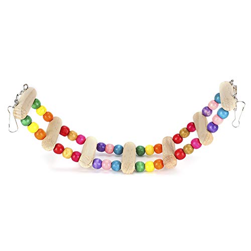 Holz Pet Papagei Suspension Bridge Klettern Spielzeug Biegung Freie Versorgung langlebiger sicherer toxischer unterhaltsamer Unterhaltung für Papageien Vögel Holzmaterial Mehrere (6 * 30 cm) von Pilipane