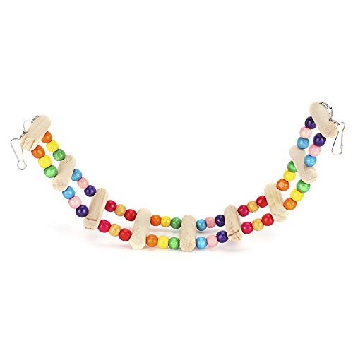 Holz Pet Papagei Suspension Bridge Klettern Spielzeug Biegung Freie Versorgung langlebiger sicherer toxischer unterhaltsamer Unterhaltung für Papageien Vögel Holzmaterial Mehrere (6 * 39 cm) von Pilipane