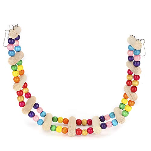 Holz Pet Papagei Suspension Bridge Klettern Spielzeug Biegung Freie Versorgung langlebiger sicherer toxischer unterhaltsamer Unterhaltung für Papageien Vögel Holzmaterial Mehrere (6 * 48 cm) von Pilipane