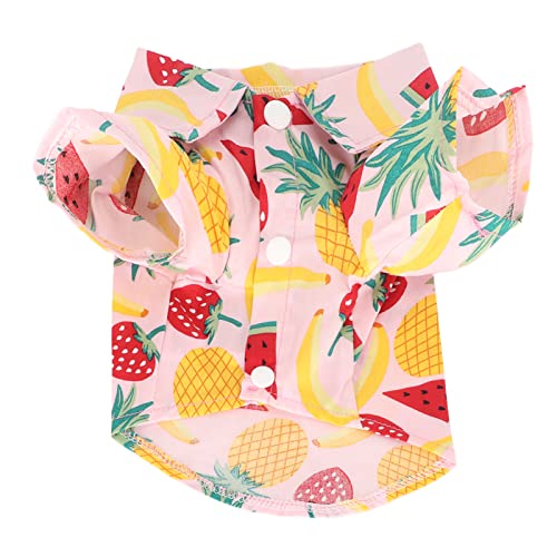 Hundefruchtdrucken Hemd atmungsbekannte modische süße Haustierkleidung für den Frühling Sommer Leichtes Polyester Stoff für Reisen Strandpartys (M) von Pilipane