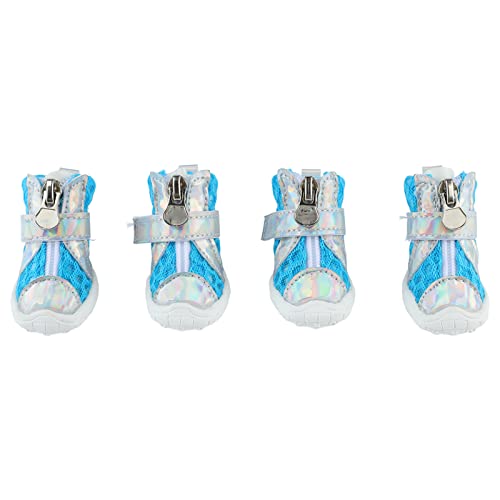 Hundestiefel Puppy Protector atmungsaktives Netz leichte Schlupf -Widerstands -Sohle -Sommer -Hundehochschuhe für heiße Pflaster und Gehen im Freien 4PCS 1,8 x 1,3 Zoll (Blau) von Pilipane