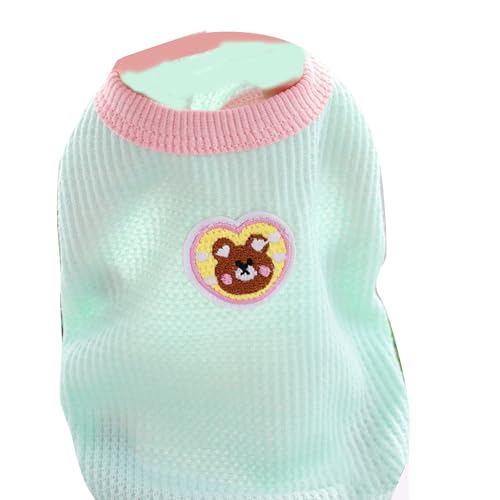 Katzen Weste Modische Süße Dünn Atmungsaktiv Bequem Verhindert Haarausfall Hund Sommer Shirts für Indoor Outdoor (Grün) von Pilipane