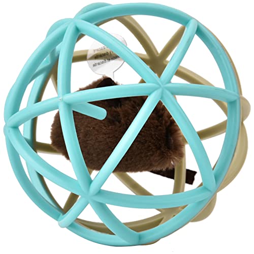 Katzenspielzeug, interaktiver Sisalball, Puzzle-Maus, Sound, Krallentraining, Unterhaltung, verhindert Kratzer auf Möbeln, Rosa, Blau, Beige, Blau, Reis, Kaffee, Farbe: (Beige blau) von Pilipane
