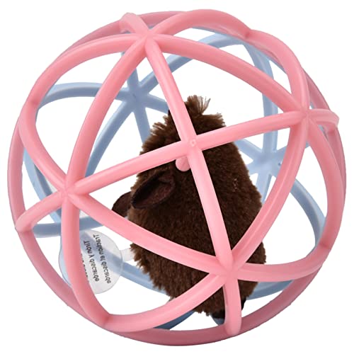 Katzenspielzeug, interaktiver Sisalball, Puzzle-Maus, Sound, Krallentraining, Unterhaltung, verhindert Kratzer auf Möbeln, Rosa, Blau, Beige, Blau, Reis, Kaffee, Farbe: (Rosa blau) von Pilipane