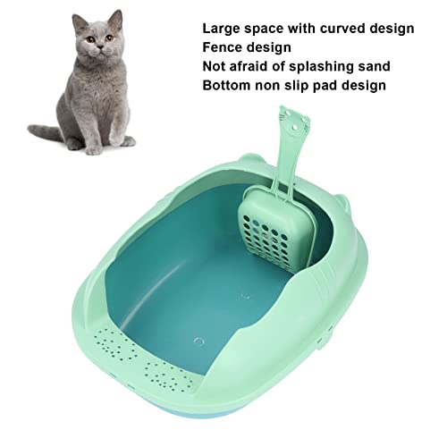 Katzentoilette,halbgeschlossene Katzentoilette mit Streuschaufel, leicht zu reinigen, für Katzen, Hunde, kleine Haustiere (grün) von Pilipane
