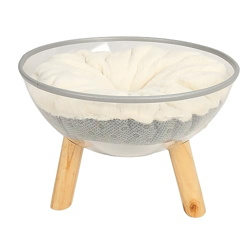 Klare Kapselkatzebett stilvolle Moderne erhöhte transparente Katzenbett mit Kissen für Kätzchen Safe Haltelable Holzholz PVC Plüschkissen 28x38 cm Klare Kapselkatzebett stilvolle Moderne erhöhte transparente Katzenbett mit Kissen für Kätzchen Safe Haltelable Holzholz PVC Plüschkissen 28x38 cm von Pilipane