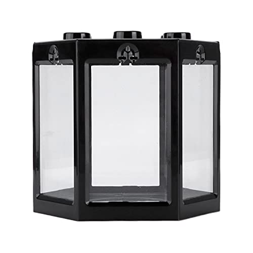 Kleiner Aquarium -Fischtank Sechskantform überlagbares tragbares Mini -Aquariumtank für Bürodekoration Kunststoffmaterial 12x10.5x11cm (Schwarz) von Pilipane