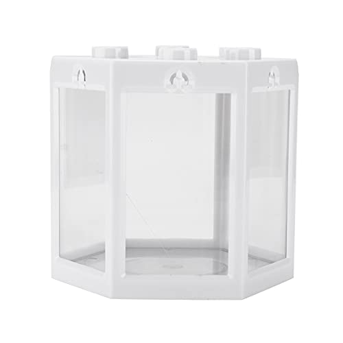 Kleiner Aquarium -Fischtank Sechskantform überlagbares tragbares Mini -Aquariumtank für Bürodekoration Kunststoffmaterial 12x10.5x11cm (Weiß) von Pilipane