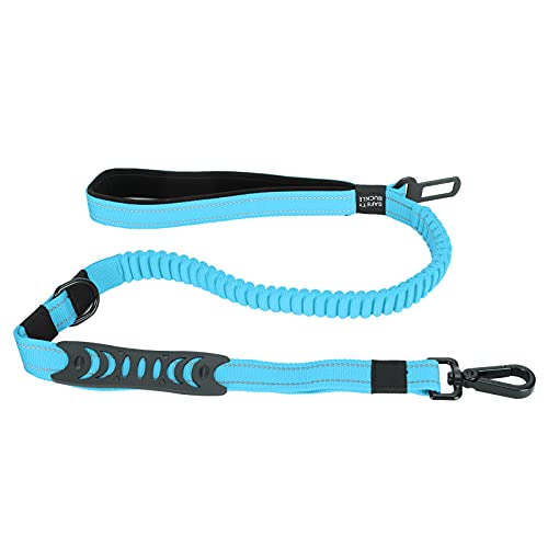 Pet Safety Car Seatgurt Hunde Gehund Leine Antilost Reflexionstraining Nylonriemen Langlebiger elastischer Traktionsgürtel mit abgeschlossenem Schnalle zum Gehen und Fahren (Blau) von Pilipane