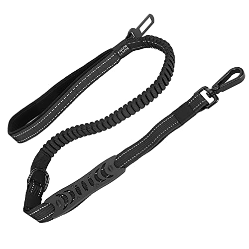 Pet Safety Car Seatgurt Hunde Gehund Leine Antilost Reflexionstraining Nylonriemen Langlebiger elastischer Traktionsgürtel mit abgeschlossenem Schnalle zum Gehen und Fahren (Schwarz) von Pilipane