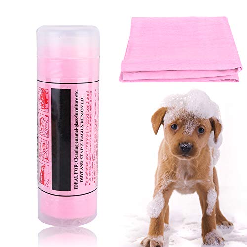 Pilipane Haustierhandtuch, superweich, bequem, schnelle Wasseraufnahme, Bade- und Duschtuch für Katzen und Hunde, Rosa, Blau, Grün, Gelb, 66 x 43 x 0,2 cm, 140 g (Rosig) von Pilipane