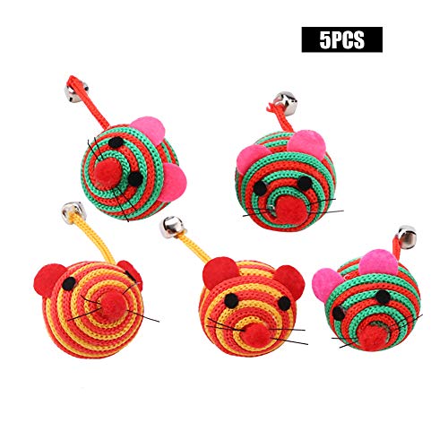 Pilipane Haustierspielzeugkatze Hund Kaut Training Spaß Spielen Ball Niedliche Ratten Design Ungiftiges Nylonmaterial Jingle Bell Sound zufällige Farbe 5pcs Set Set Pilipane Haustierspielzeugkatze Hund Kaut Training Spaß Spielen Ball Niedliche Ratten Design Ungiftiges Nylonmaterial Jingle Bell Sound zufällige Farbe 5pcs Set Set von Pilipane