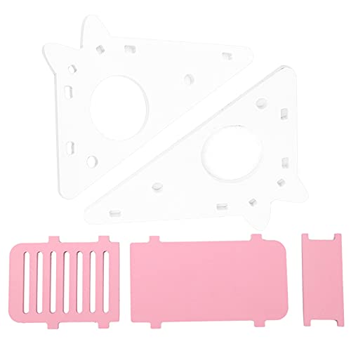 Pilipane Holz Hamster Haus Spielzeug niedliche Ruhe Nest Assembly Klettertreppe Kleine Haustierübung für Hamster Holz rosa blau grün 18,3 x 7 x 9,5 cm (Rosig) von Pilipane