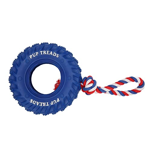 Pilipane Hundereifen Kaut Spielzeug BITE Resistant behandeln Gummi aggressives Hundebel Spielzeug mit Seil für mittlere große Hunde Interaktives Außenspiel Spielen langlebiges Gummi (Blau) von Pilipane