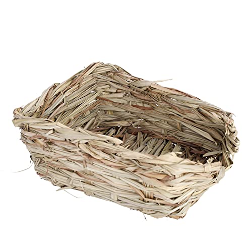 Pilipane Langlebiger Kaninchengrashaus Kaut Spielzeugmatte für Hamster Meerschweinchen -Hasen aus hochwertiger natürlicher Grasgröße 26x23x9cm von Pilipane