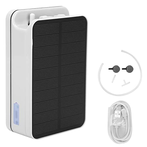 Pilipane Solarteichpumpe tragbare 2200 mAh große Kapazität Batterie Überladungsschutz Luftpumpe für kleine mittelgroße Teichfischereienthusiasten weiße Abs Silikon 13x5x8 cm von Pilipane