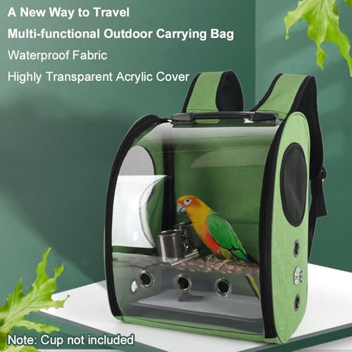Tragbarer, atmungsaktiver Vogelträger-Rucksack, Reisekäfig für kleine und mittelgroße Vögel, Papageien, Wellensittiche, Nymphensittiche, Conures, Grün, Schwarz, Grau, Blau, 40 x (Schwarz) von Pilipane