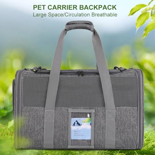 Tragbarer Haustierträger atmungsaktivem Modetasche Großer Raum bequemes Belüftungsdesign für kleine Hunde und Katzen Outdoor -Reise -Umhängetasche Oxford Stoff schwarz rosa grau (Rosa) von Pilipane