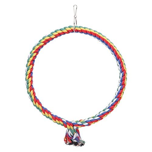 Vogel-Baumwollseil-Ringspielzeug, buntes Papageien-Schaukelspielzeug für Sittiche, Nymphensittiche, Conures, Unzertrennliche, Finken, Aras, Premium-Qualität, sicher, ungiftig, (L) von Pilipane