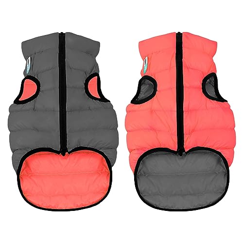 AiryVest Hundejacke mit Tasche,Reversible Wasserdicht Hundekleidung, Hundemantel, Windichte, Koralle + Grau, Größe XS: 25x38x30 cm AiryVest Hundejacke mit Tasche,Reversible Wasserdicht Hundekleidung, Hundemantel, Windichte, Koralle + Grau, Größe XS: 25x38x30 cm von PillowPrim