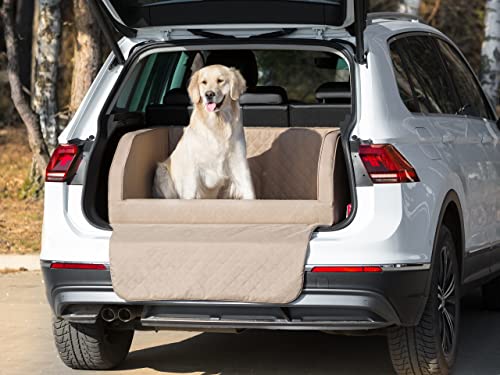Hundeautositz, Hundedecke Auto Vordersitz/Rückbank, Transportbox Katze, Hundebox, Hundekorb, Hundegeschirr, Hundebett, Hundekörbchen (Beige Oxford, (1) 70x92x39 cm) von PillowPrim
