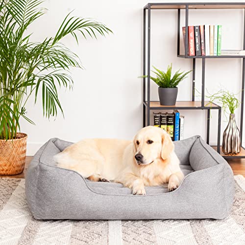 PillowPrim Hundebett, Möbel für Tiere, Katzenbett, Abnehmbar Bezug, Hundeliege, Schlafplätze, große Hunde, Hundesofa, Korb, Waschbar, Asche, L: 65x50 cm PillowPrim Hundebett, Möbel für Tiere, Katzenbett, Abnehmbar Bezug, Hundeliege, Schlafplätze, große Hunde, Hundesofa, Korb, Waschbar, Asche, L: 65x50 cm von PillowPrim
