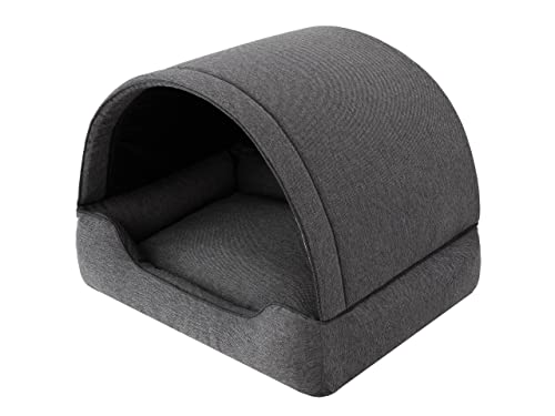 PillowPrim Hundebett, Stoffhundehaus, Katzenhöhle, Hundehütte, Hundekorb, Hundeliege, Schlafplätze, Möbel für Tiere, Hundesofa, Anthracite, L: 60x47 cm von PillowPrim