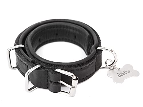 Hundehalsband Leder, Halsband, Leder, Lederhalsband Hund, Metallschnalle, 55 x 2.5 cm, Schwarz Hundehalsband Leder, Halsband, Leder, Lederhalsband Hund, Metallschnalle, 55 x 2.5 cm, Schwarz von PillowPrim