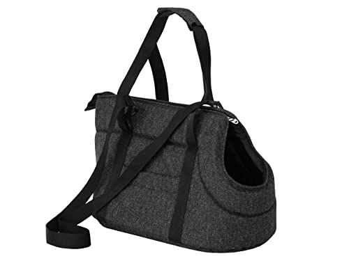 Hundetasche, Transportbox, Katzentasche, mit verstellbarem Schultergurt, mit Seitentaschen, Hände frei Reisetasche, Schwarz, 1: 20 x 36 x 22 cm von PillowPrim