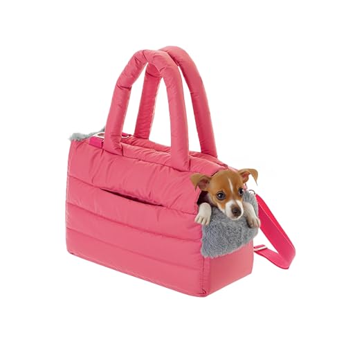 Hundetasche, Welpentasche - Tragetasche für kleinen und mittleren Hund, Katze - M - bis 8 kg, Tasche für unterwegs, Hundetrage mit Karabiner, Dog Carrier, Transporttasche, Himbeerfarben Hundetasche, Welpentasche - Tragetasche für kleinen und mittleren Hund, Katze - M - bis 8 kg, Tasche für unterwegs, Hundetrage mit Karabiner, Dog Carrier, Transporttasche, Himbeerfarben von PillowPrim