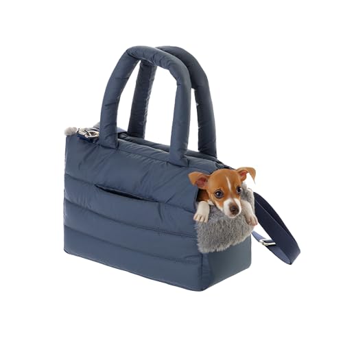 Hundetasche, Welpentasche - Tragetasche für kleinen und mittleren Hund, Katze - S - bis 5 kg, Tasche für unterwegs, Hundetrage mit Karabiner, Dog Carrier, Transporttasche, dunkelblau Hundetasche, Welpentasche - Tragetasche für kleinen und mittleren Hund, Katze - S - bis 5 kg, Tasche für unterwegs, Hundetrage mit Karabiner, Dog Carrier, Transporttasche, dunkelblau von PillowPrim