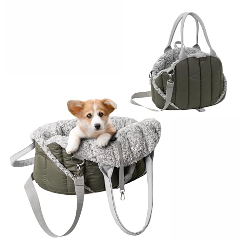 Hundetragetasche, Vertellbar, Schultergurt, Haustiertragetasche, Transport, Katzentasche, Reisetasche, Camping, Tasche, Oliv, 47x29x32 cm Hundetragetasche, Vertellbar, Schultergurt, Haustiertragetasche, Transport, Katzentasche, Reisetasche, Camping, Tasche, Oliv, 47x29x32 cm von PillowPrim