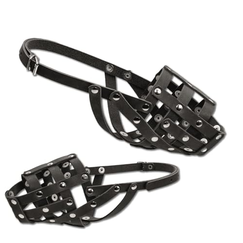 Ledermaulkörbe für Hunde, Verstellbar, Atmungsaktive Haustier Maske Hundetraining, Sicherer, Dobermann, Schäferhündin, Dalmatiner, Setter, Schwarz Ledermaulkörbe für Hunde, Verstellbar, Atmungsaktive Haustier Maske Hundetraining, Sicherer, Dobermann, Schäferhündin, Dalmatiner, Setter, Schwarz von PillowPrim