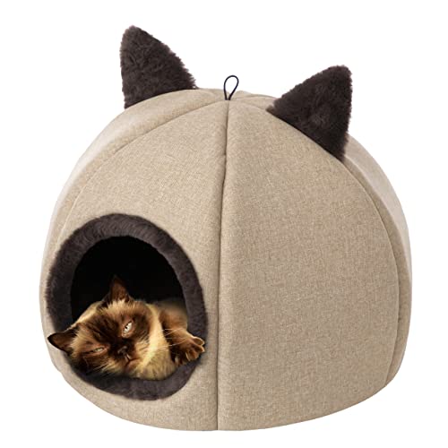 PillowPrim, Katzenhaus für Indoor, Katzenhöhle, Katzenzelt mit abnehmbarem, waschbarem Kissen, weich und selbstwärmend, Beige, Gr. 1: 40x40x28 cm PillowPrim, Katzenhaus für Indoor, Katzenhöhle, Katzenzelt mit abnehmbarem, waschbarem Kissen, weich und selbstwärmend, Beige, Gr. 1: 40x40x28 cm von PillowPrim