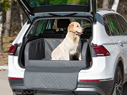Hundeautositz, Hundedecke Auto Vordersitz/Rückbank, Transportbox Katze, Hundebox, Hundekorb, Hundegeschirr, Hundebett, Hundekörbchen (Graphit Skaj, (2) 100x80x39 cm) von PillowPrim