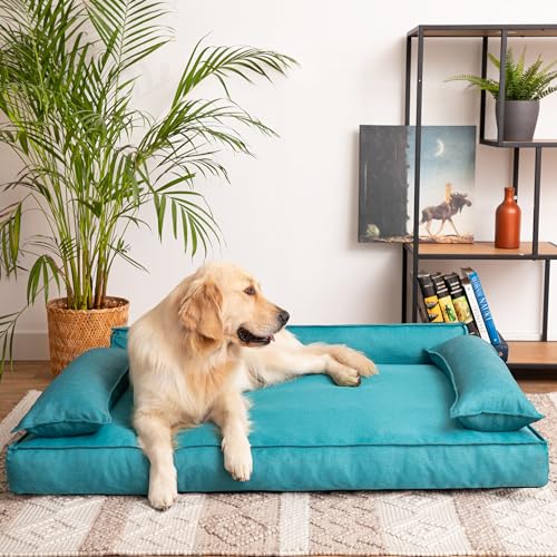 PillowPrim Hundebett, Haustiermatratze, Katzenbett, Hundekissen, Hundekorb, Hundesofa, Liegeplatz für Hund, Orthopädische, Möbel, Blau, 99x66 cm PillowPrim Hundebett, Haustiermatratze, Katzenbett, Hundekissen, Hundekorb, Hundesofa, Liegeplatz für Hund, Orthopädische, Möbel, Blau, 99x66 cm von PillowPrim