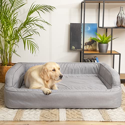 PillowPrim Hundebett, Möbel für Tiere, Katzenbett, Abnehmbar Bezug, Hundekorb, Hundekissen, Hundeliege, Schlafplätze, Hundesofa, Asche, XL: 96x62 cm von PillowPrim