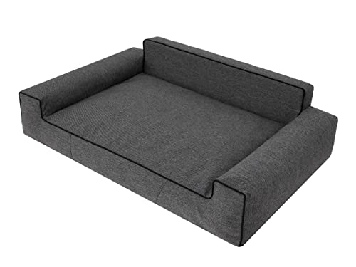 PillowPrim Hundebett, Möbel für Tiere, Katzenbett, Abnehmbar Bezug, Hundeliege, Schlafplätze, große Hunde, Hundesofa, Korb, Waschbar, Schwarz, XL: 98x66 cm PillowPrim Hundebett, Möbel für Tiere, Katzenbett, Abnehmbar Bezug, Hundeliege, Schlafplätze, große Hunde, Hundesofa, Korb, Waschbar, Schwarz, XL: 98x66 cm von PillowPrim