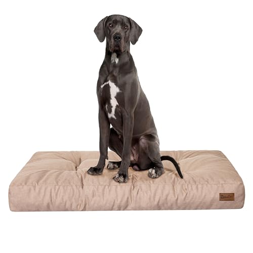 PillowPrim Hundebett, rechteckige Form, Haustiermatratze, Katzenbett, Hundekissen, Korb, Hundesofa, Liegeplatz, Gesteppt, Kissen, für große Hunde, Beige PillowPrim Hundebett, rechteckige Form, Haustiermatratze, Katzenbett, Hundekissen, Korb, Hundesofa, Liegeplatz, Gesteppt, Kissen, für große Hunde, Beige von PillowPrim