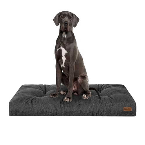 PillowPrim Hundebett, rechteckige Form, Haustiermatratze, Katzenbett, Hundekissen, Korb, Hundesofa, Liegeplatz, Gesteppt, Kissen, für große Hunde, Schwarz PillowPrim Hundebett, rechteckige Form, Haustiermatratze, Katzenbett, Hundekissen, Korb, Hundesofa, Liegeplatz, Gesteppt, Kissen, für große Hunde, Schwarz von PillowPrim